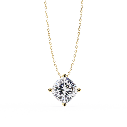Sophisticated Brilliance: 2.32ct Compass-Set Cushion Cut Diamond Pendant