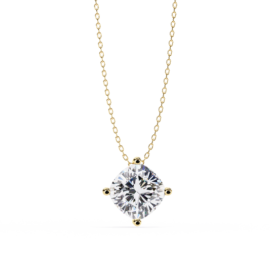 Sophisticated Brilliance: 2.32ct Compass-Set Cushion Cut Diamond Pendant