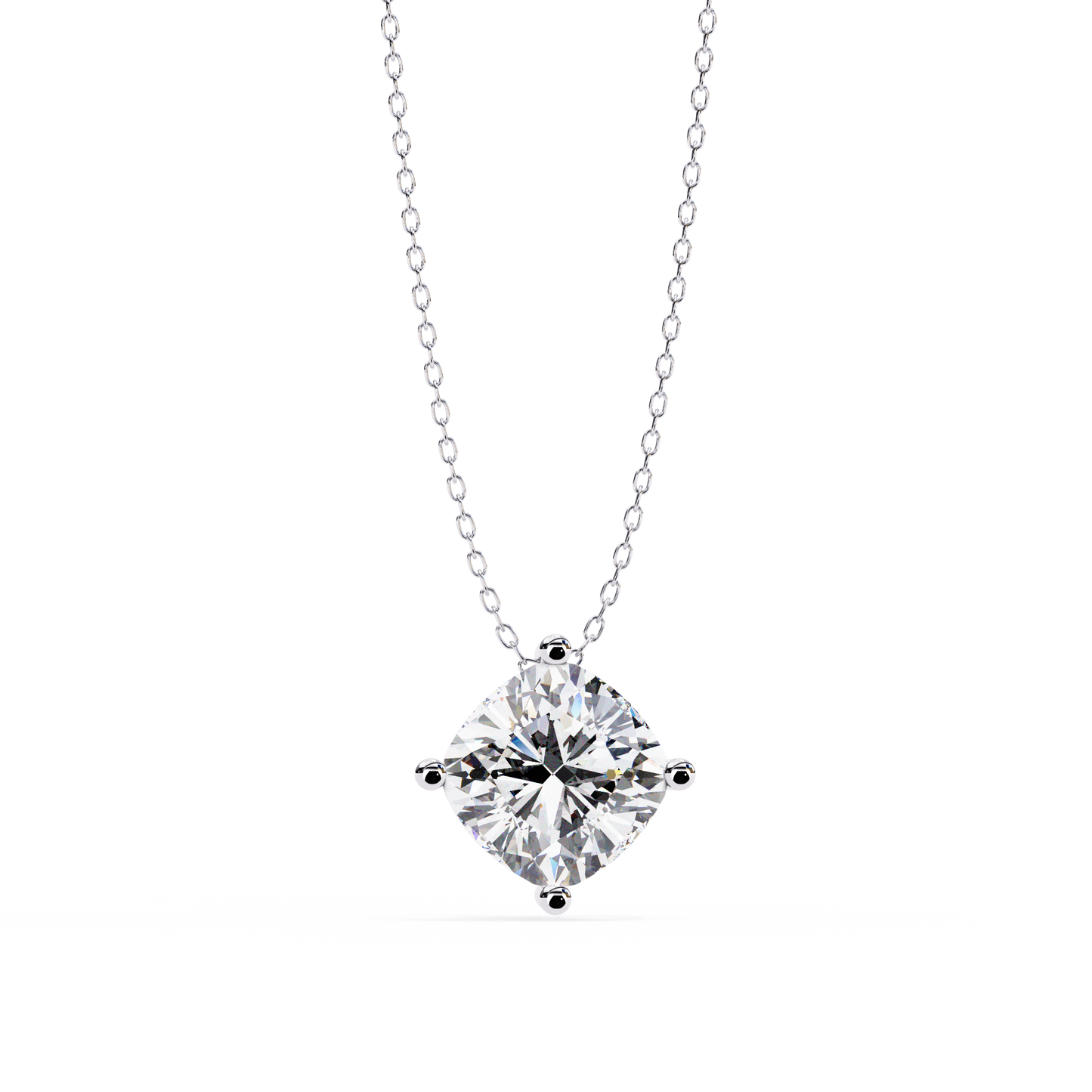 Sophisticated Brilliance: 2.32ct Compass-Set Cushion Cut Diamond Pendant