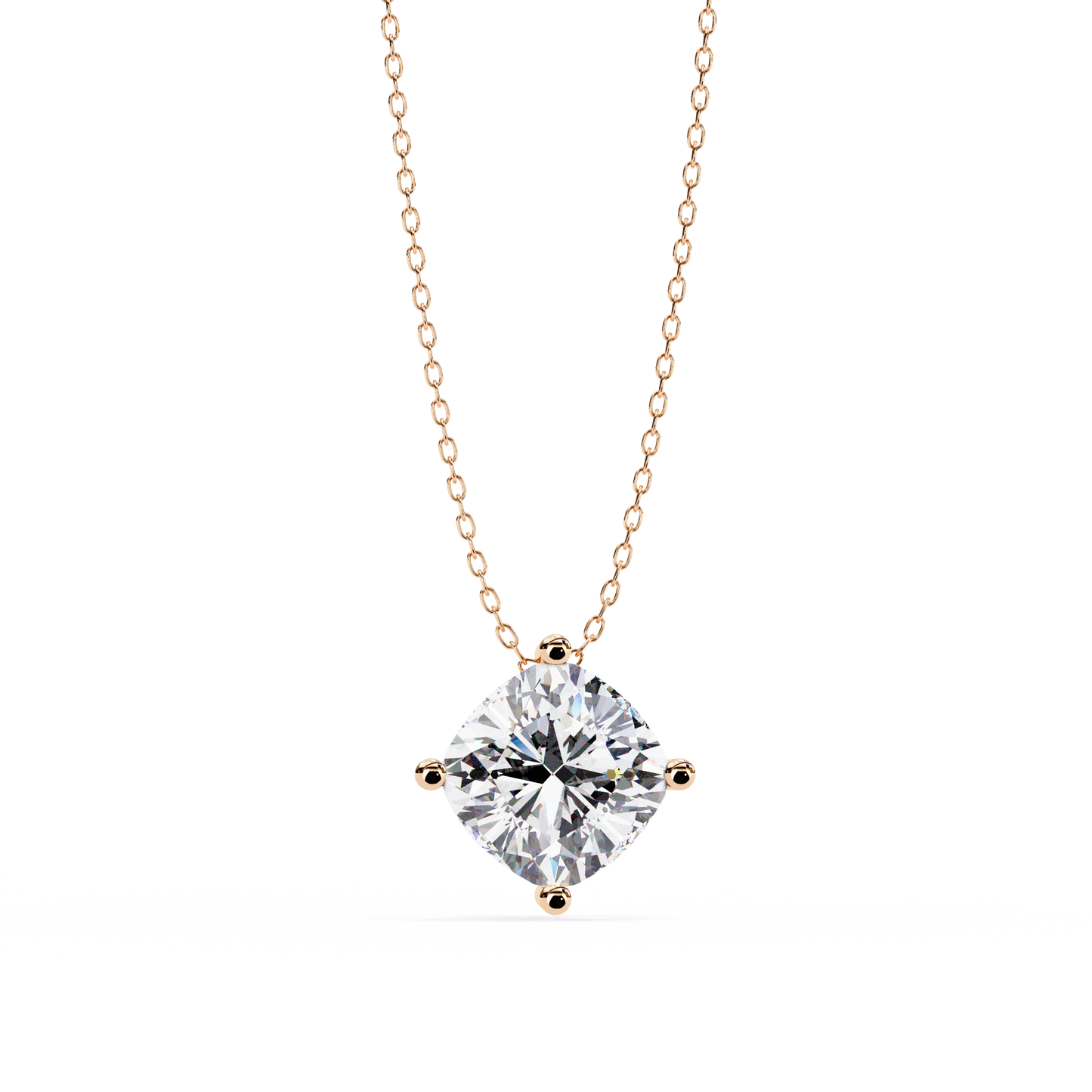 Sophisticated Brilliance: 2.32ct Compass-Set Cushion Cut Diamond Pendant