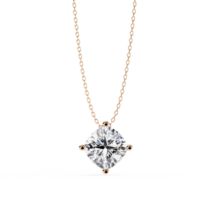 Sophisticated Brilliance: 2.32ct Compass-Set Cushion Cut Diamond Pendant