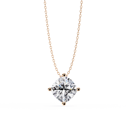 Sophisticated Brilliance: 2.32ct Compass-Set Cushion Cut Diamond Pendant