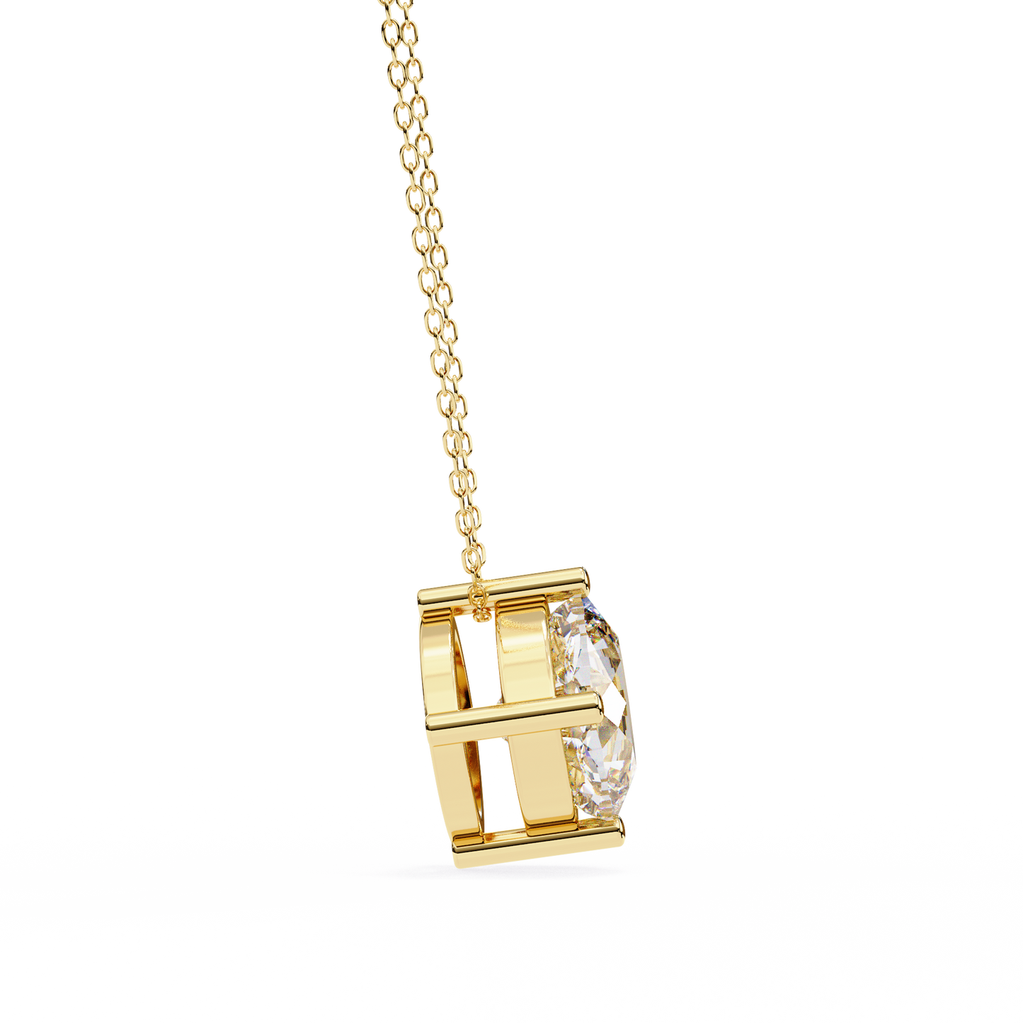 Sophisticated Brilliance: 2.32ct Compass-Set Cushion Cut Diamond Pendant