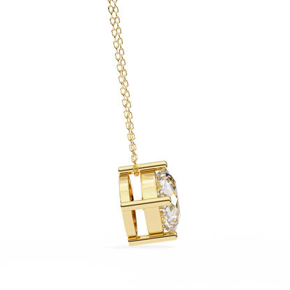 Sophisticated Brilliance: 2.32ct Compass-Set Cushion Cut Diamond Pendant