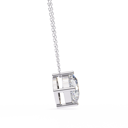 Sophisticated Brilliance: 2.32ct Compass-Set Cushion Cut Diamond Pendant