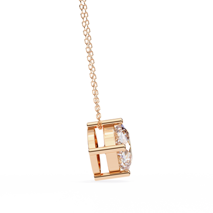 Sophisticated Brilliance: 2.32ct Compass-Set Cushion Cut Diamond Pendant