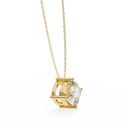 Sophisticated Brilliance: 2.32ct Compass-Set Cushion Cut Diamond Pendant