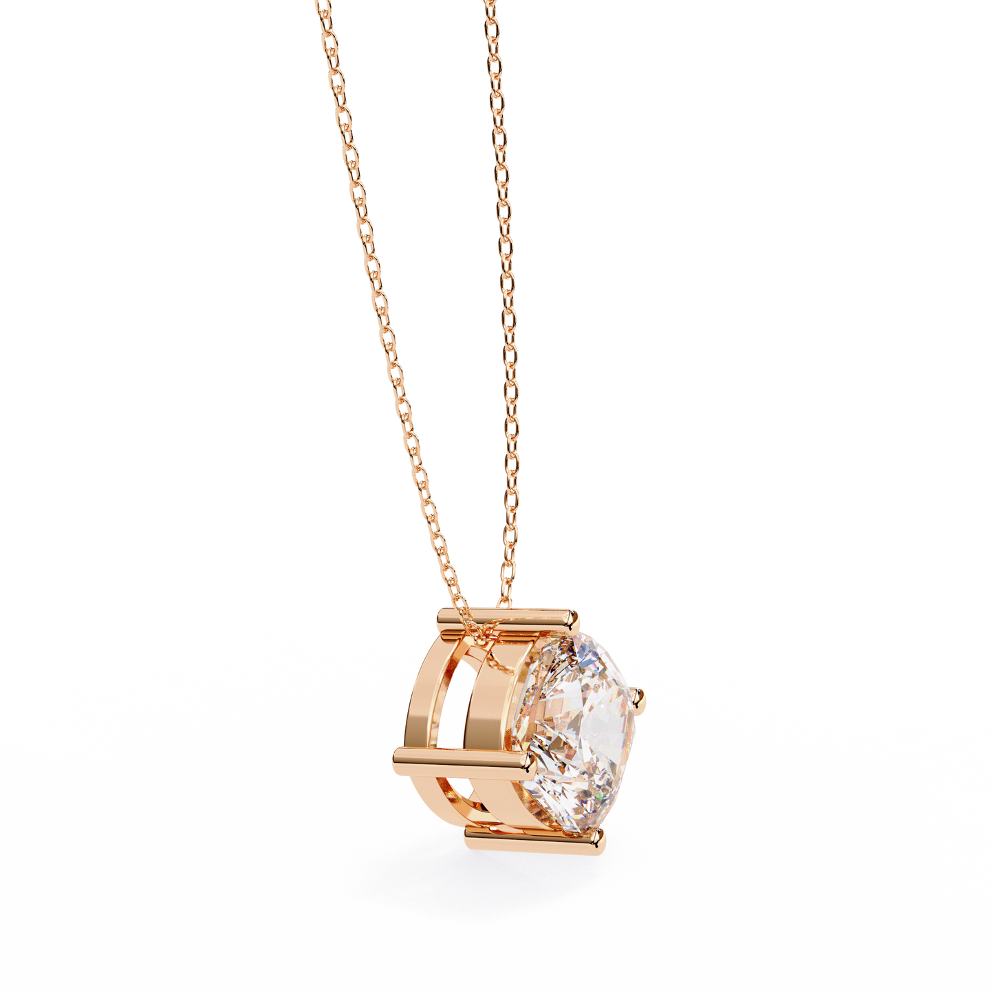 Sophisticated Brilliance: 2.32ct Compass-Set Cushion Cut Diamond Pendant