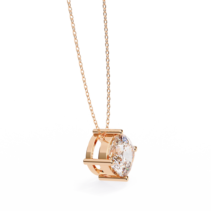 Sophisticated Brilliance: 2.32ct Compass-Set Cushion Cut Diamond Pendant
