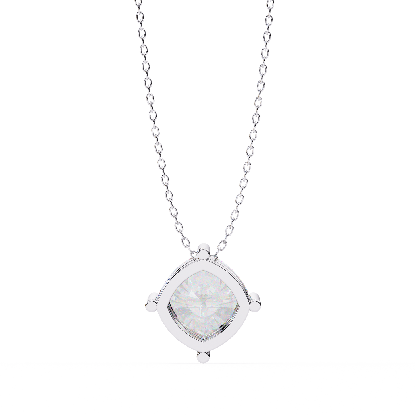 Sophisticated Brilliance: 2.32ct Compass-Set Cushion Cut Diamond Pendant