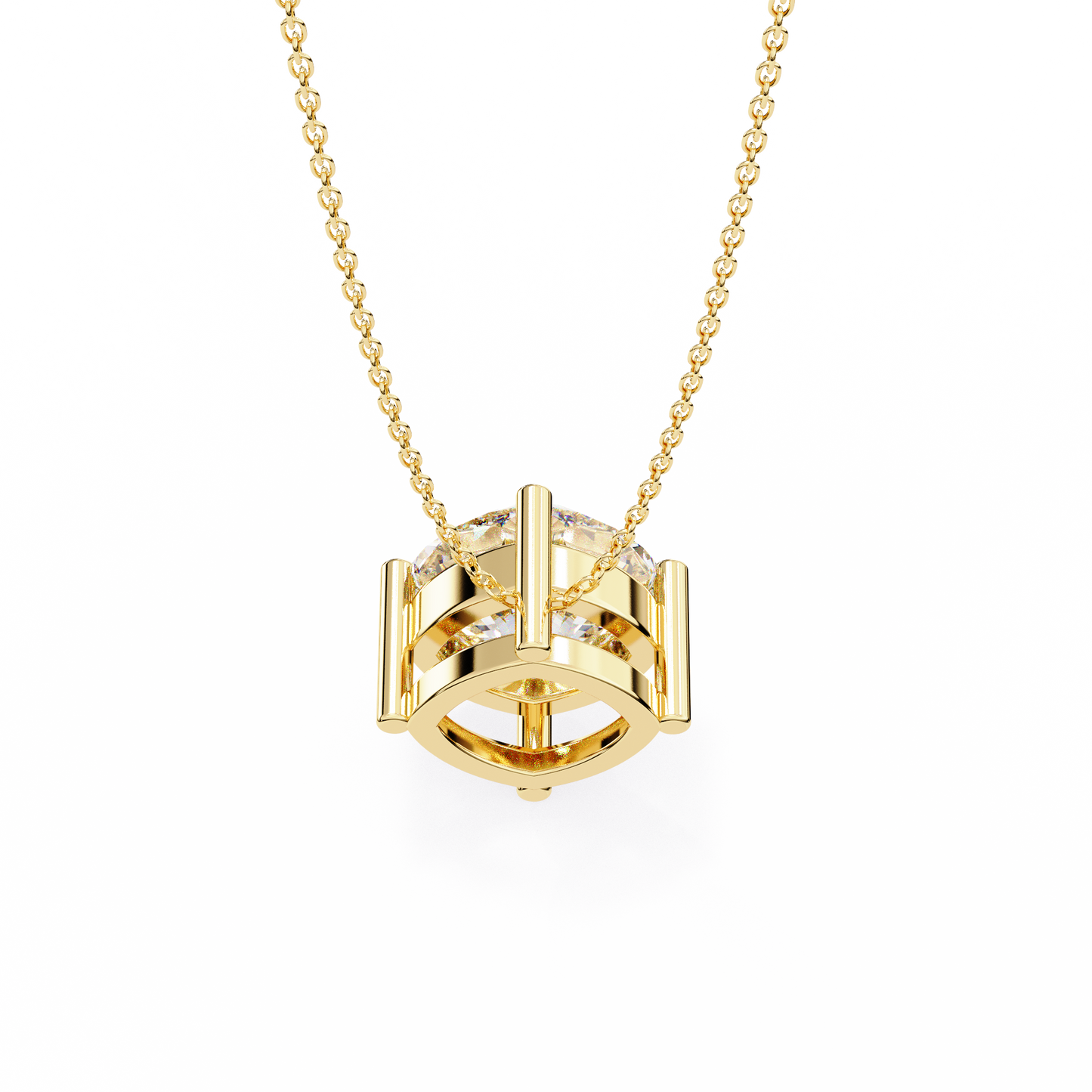 Sophisticated Brilliance: 2.32ct Compass-Set Cushion Cut Diamond Pendant