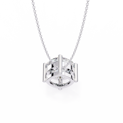 Sophisticated Brilliance: 2.32ct Compass-Set Cushion Cut Diamond Pendant