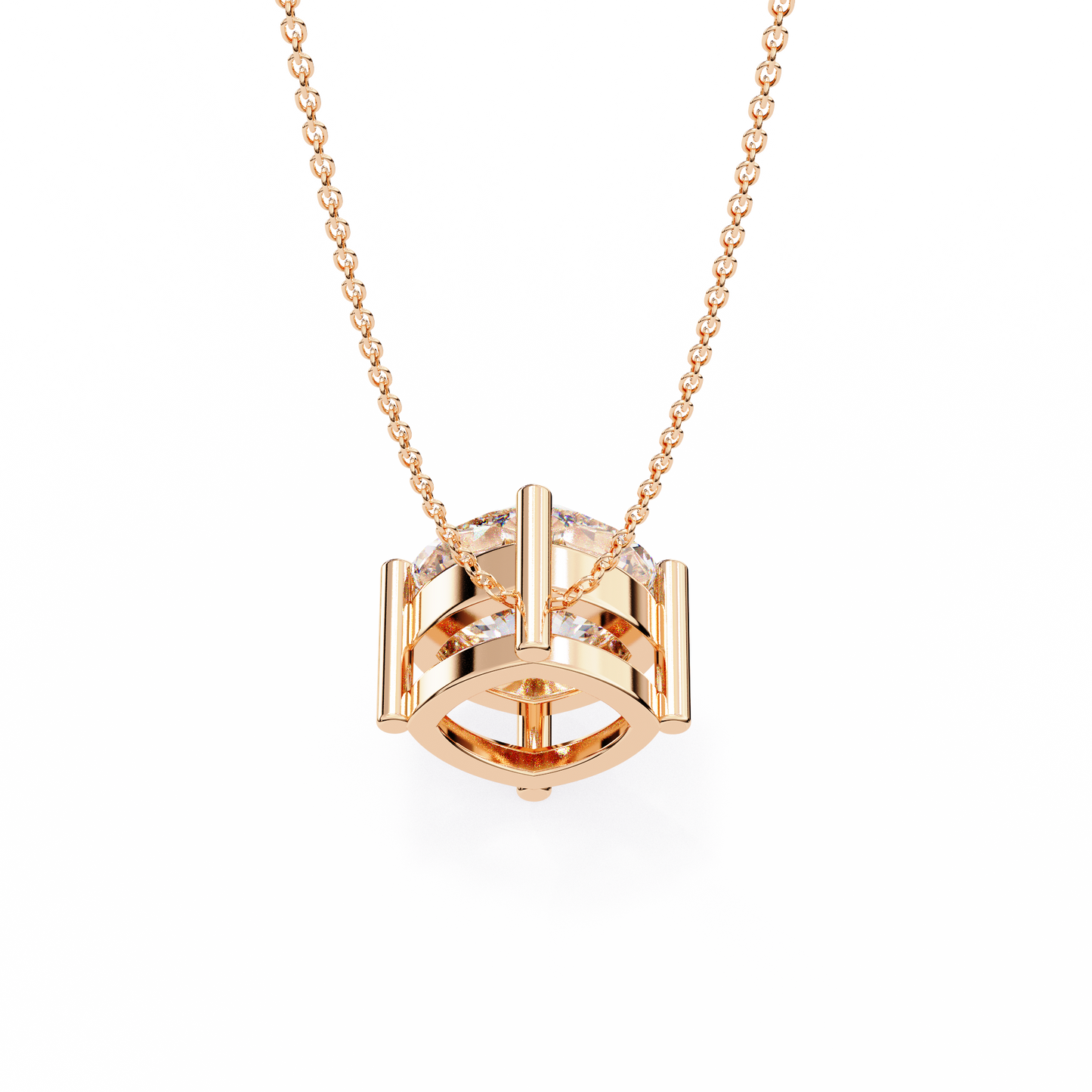 Sophisticated Brilliance: 2.32ct Compass-Set Cushion Cut Diamond Pendant