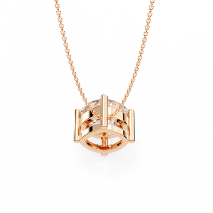 Sophisticated Brilliance: 2.32ct Compass-Set Cushion Cut Diamond Pendant