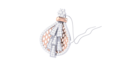 Glamming Wave Pendent In Yellow Gold - 0.74 Ct Brilliant Cut Diamonds