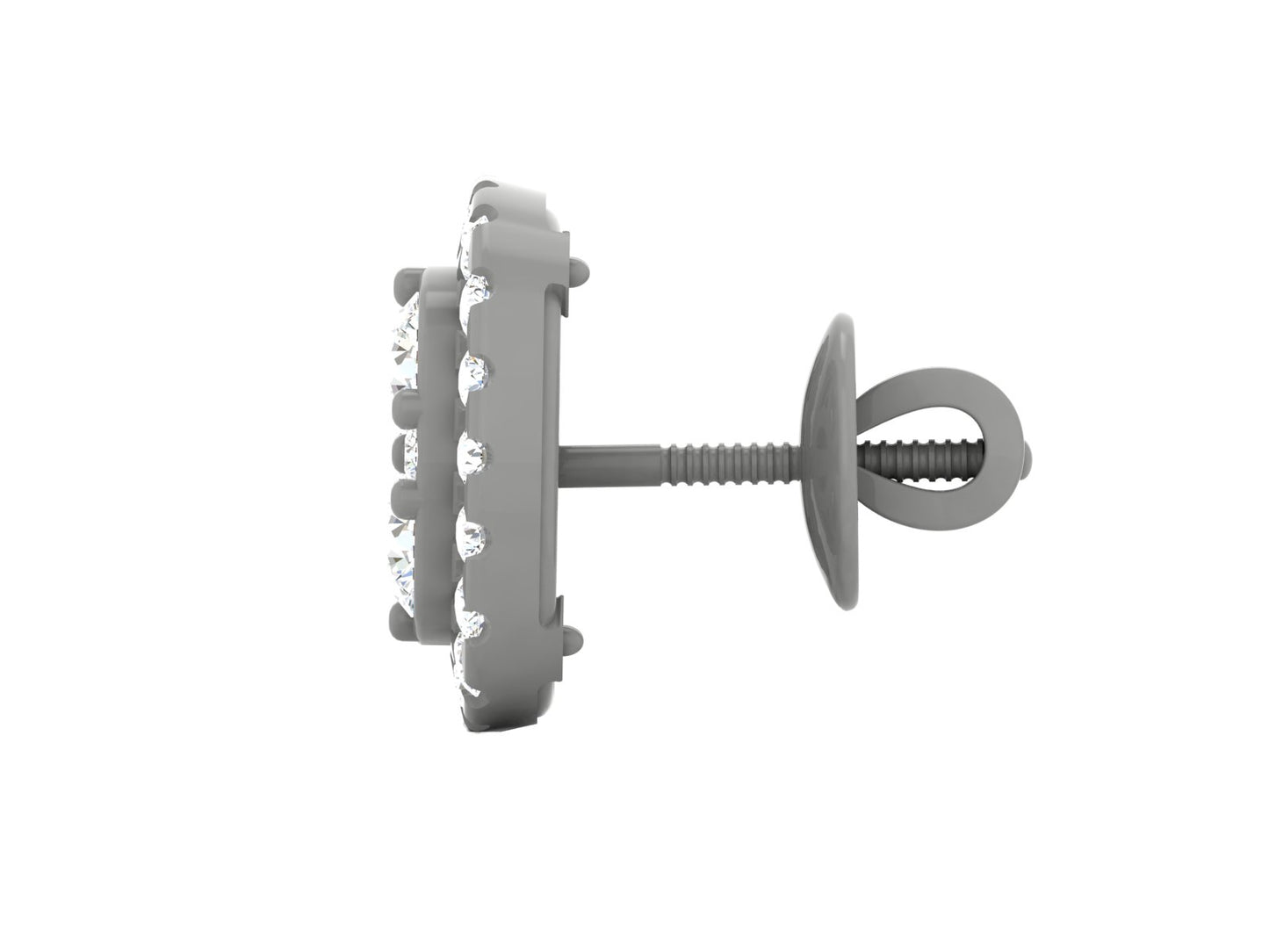 Square Halo Cluster Studs Earrings In Rose Gold - 1.41 Ct Round Brilliant Cut Diamonds