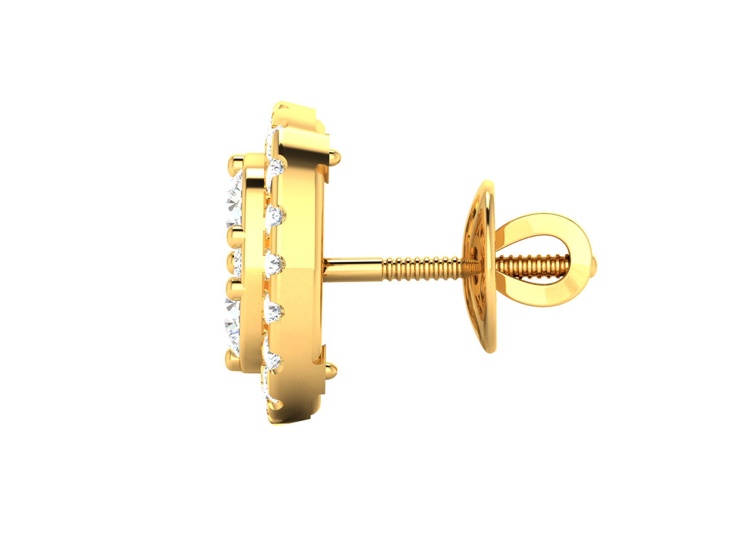 Square Halo Cluster Studs Earrings In Rose Gold - 1.41 Ct Round Brilliant Cut Diamonds