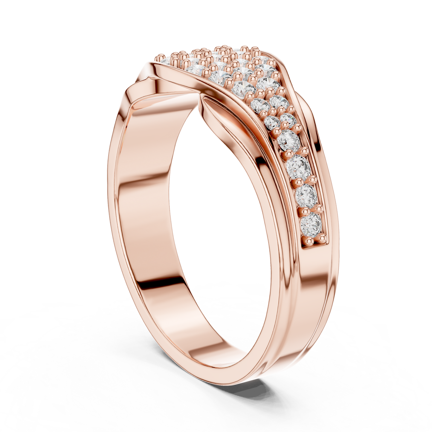 Round Diamond Cluster Statement Ring in Yellow Gold