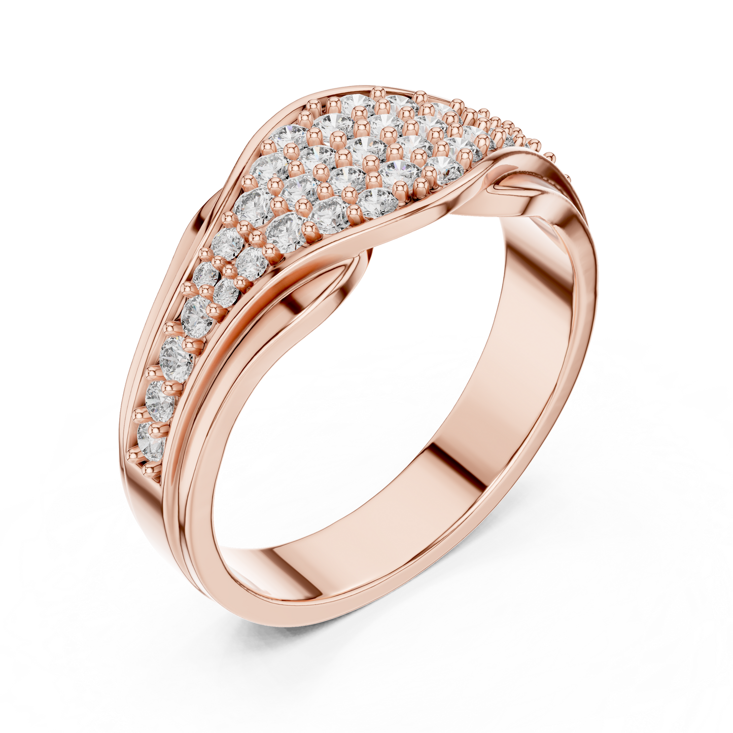 Round Diamond Cluster Statement Ring in Yellow Gold