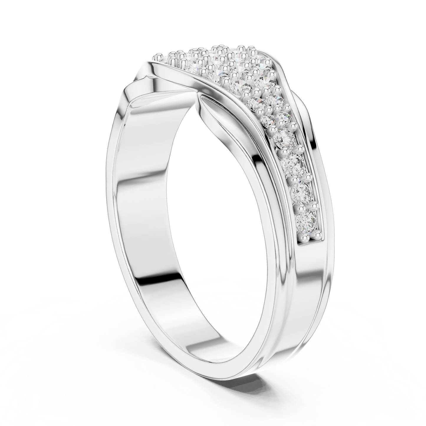 Round Diamond Cluster Statement Ring in Yellow Gold