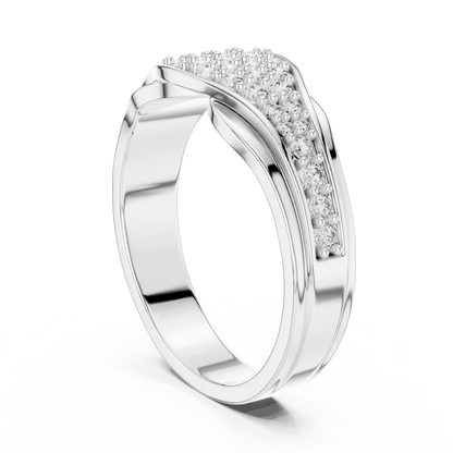 Round Diamond Cluster Statement Ring in Yellow Gold