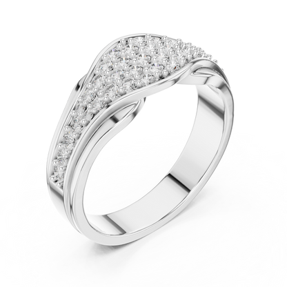 Round Diamond Cluster Statement Ring in Yellow Gold
