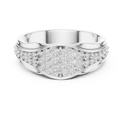 Round Diamond Cluster Statement Ring in Yellow Gold