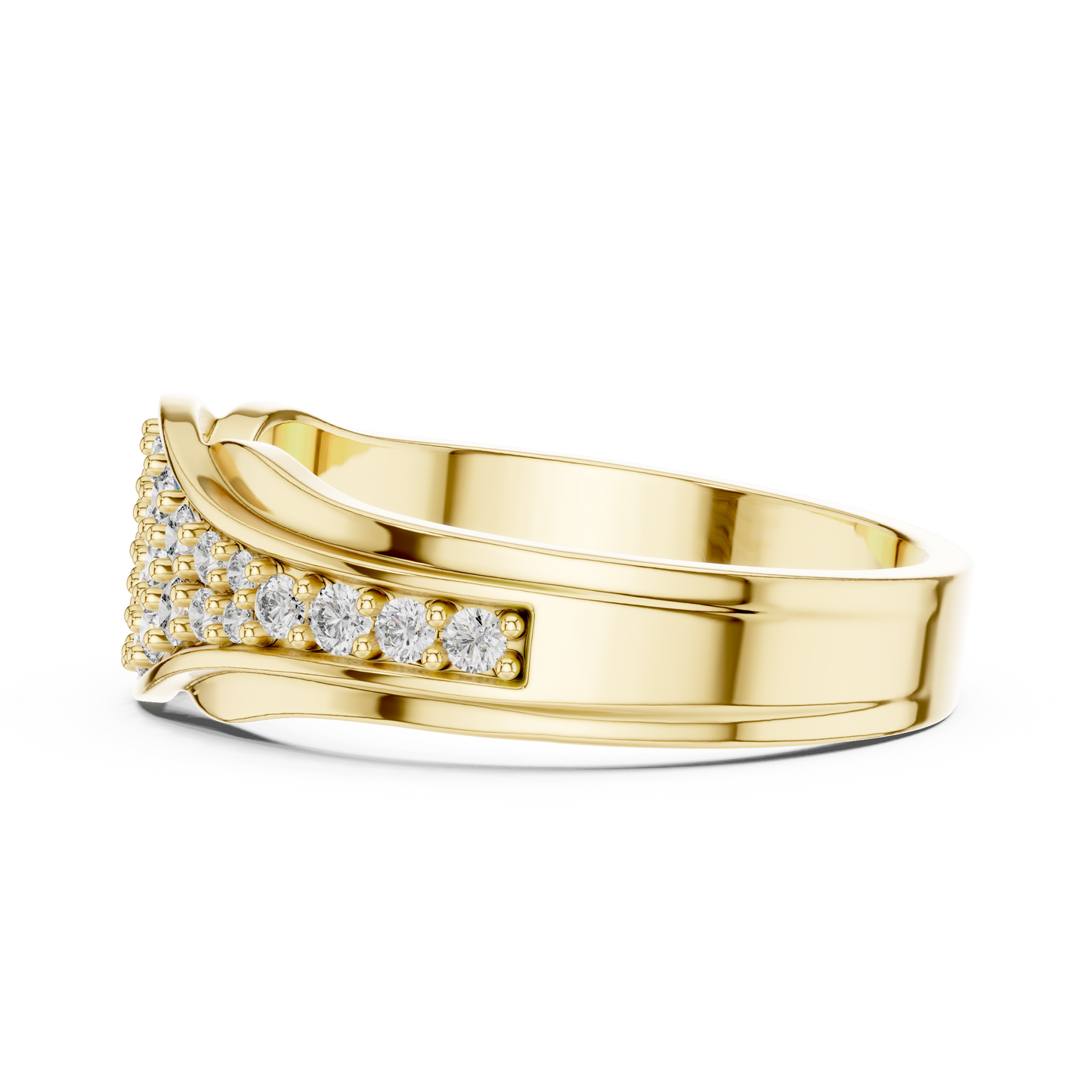 Round Diamond Cluster Statement Ring in Yellow Gold