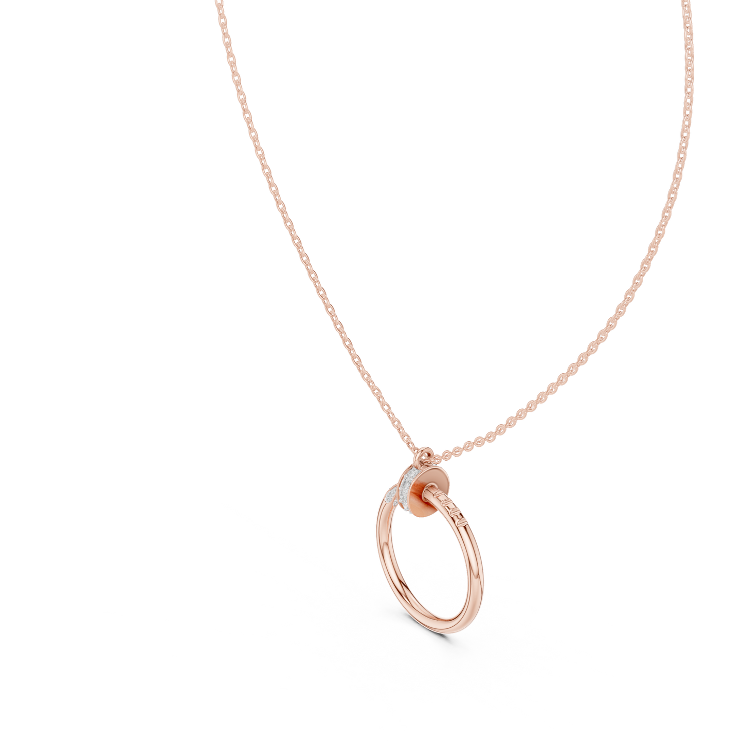 The Golden Spike Pendant - 0.21CTW Round Diamonds