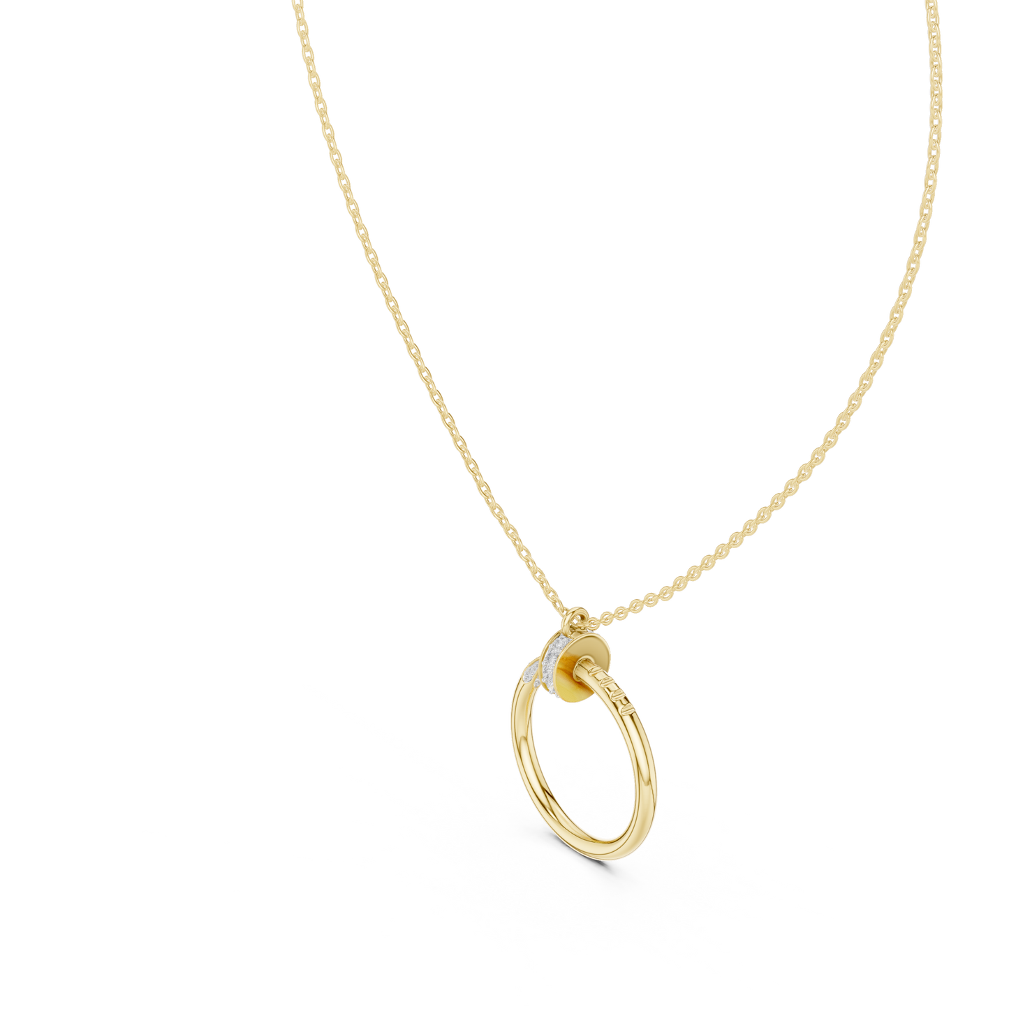 The Golden Spike Pendant - 0.21CTW Round Diamonds