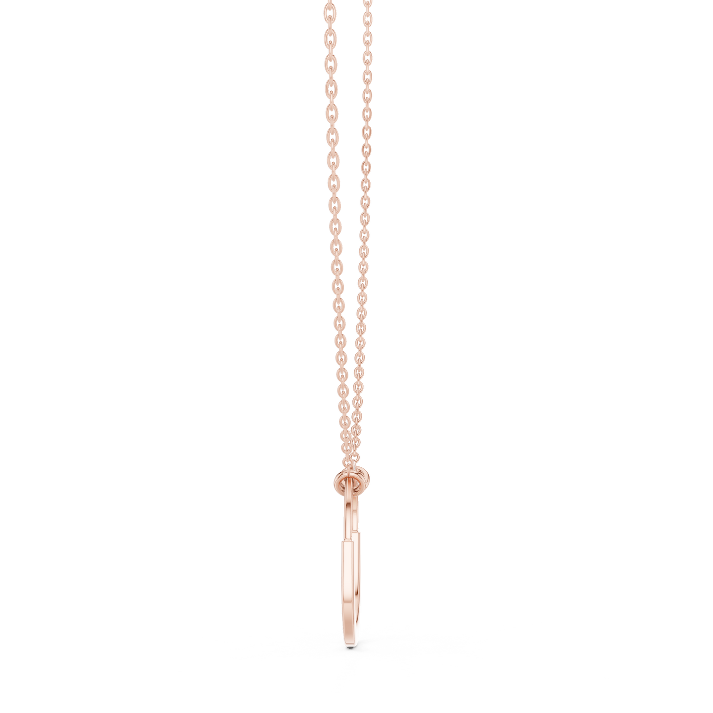 Gold Oval Link Pendant with Diamond Pavé Arch : 0.11CTW