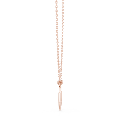 Gold Oval Link Pendant with Diamond Pavé Arch : 0.11CTW