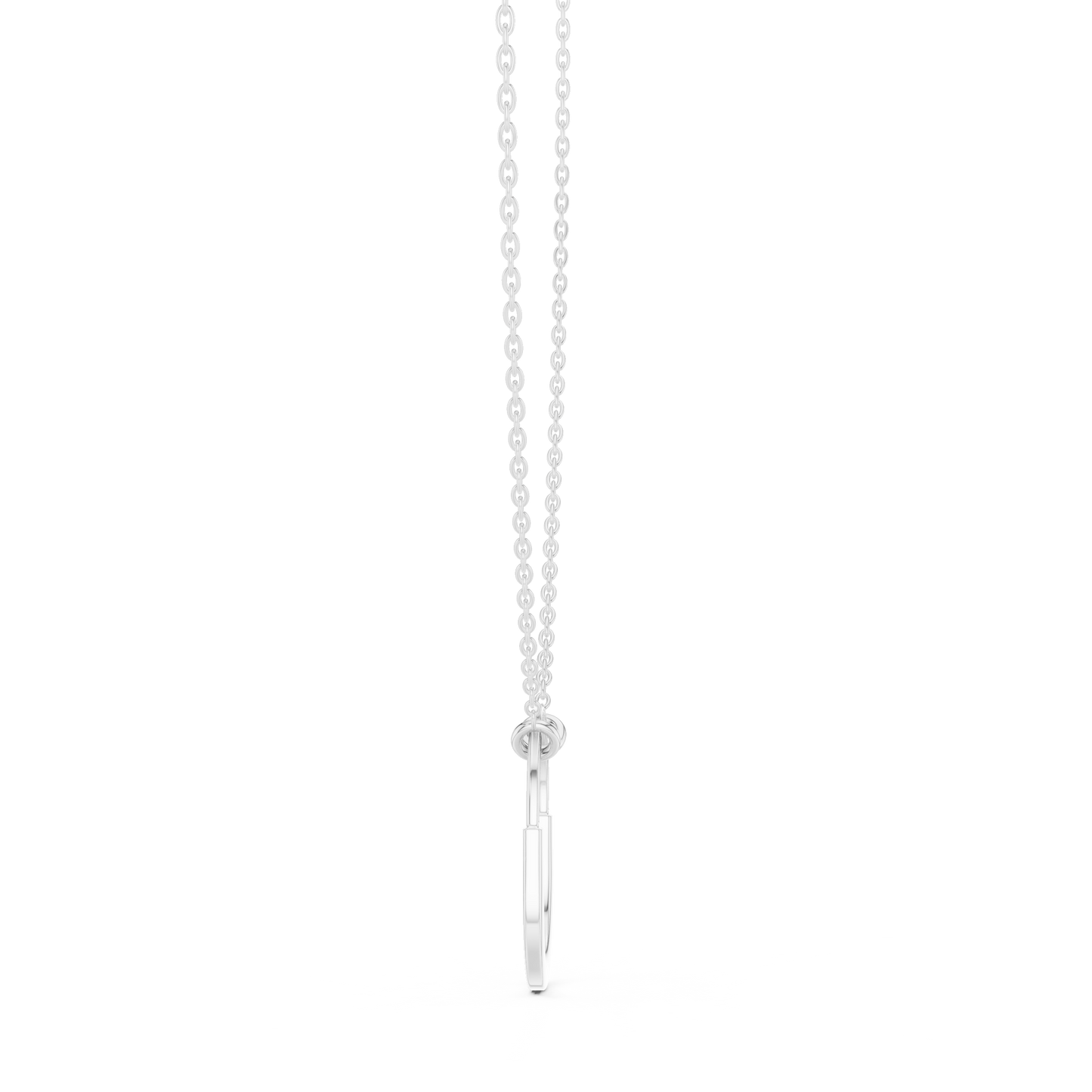 Gold Oval Link Pendant with Diamond Pavé Arch : 0.11CTW