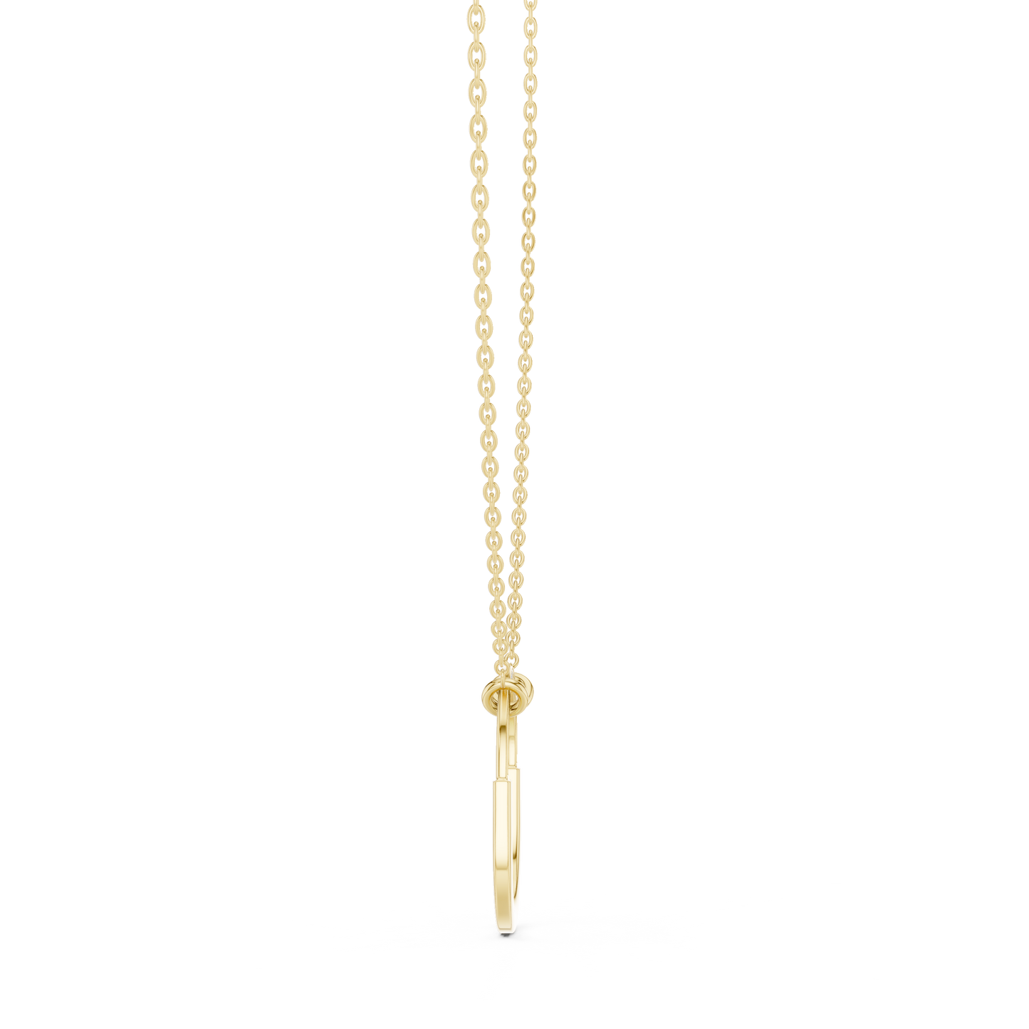 Gold Oval Link Pendant with Diamond Pavé Arch : 0.11CTW