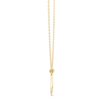 Gold Oval Link Pendant with Diamond Pavé Arch : 0.11CTW