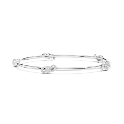 0.51CTW Infinity Knot Floral Diamond Station Bangle - Yellow Gold