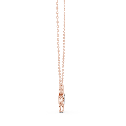 Sparkling Butterfly Bloom Pendant in Gold : 0.16CTW Round Diamonds