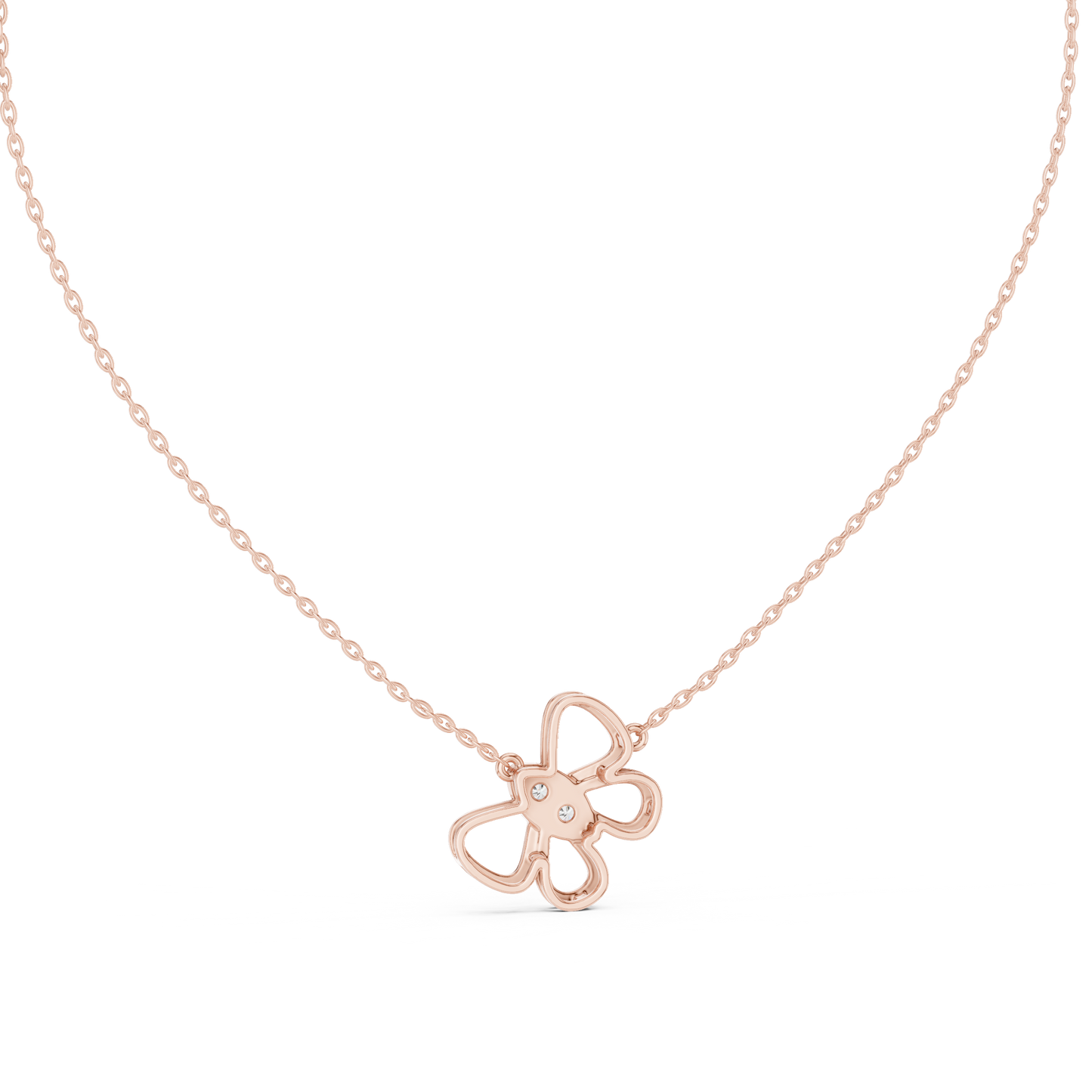 Sparkling Butterfly Bloom Pendant in Gold : 0.16CTW Round Diamonds