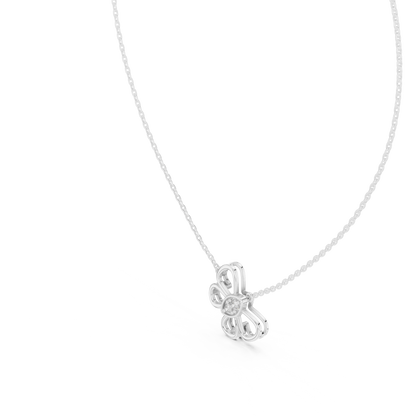 Sparkling Butterfly Bloom Pendant in Gold : 0.16CTW Round Diamonds