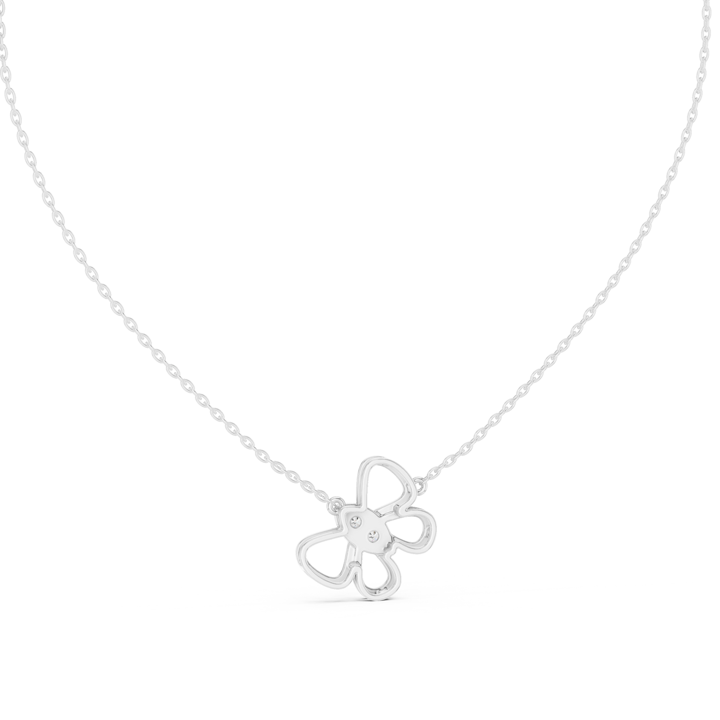 Sparkling Butterfly Bloom Pendant in Gold : 0.16CTW Round Diamonds