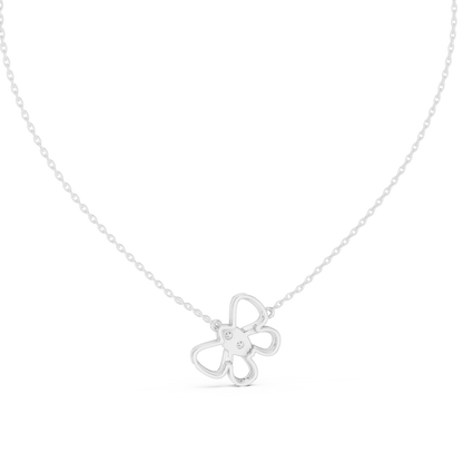 Sparkling Butterfly Bloom Pendant in Gold : 0.16CTW Round Diamonds