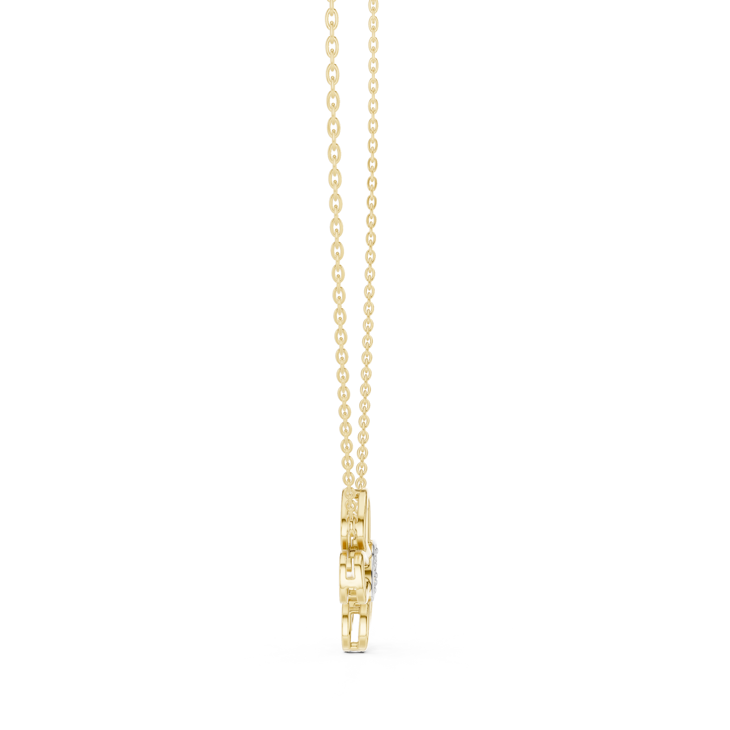 Sparkling Butterfly Bloom Pendant in Gold : 0.16CTW Round Diamonds