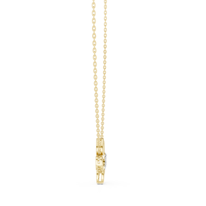 Sparkling Butterfly Bloom Pendant in Gold : 0.16CTW Round Diamonds