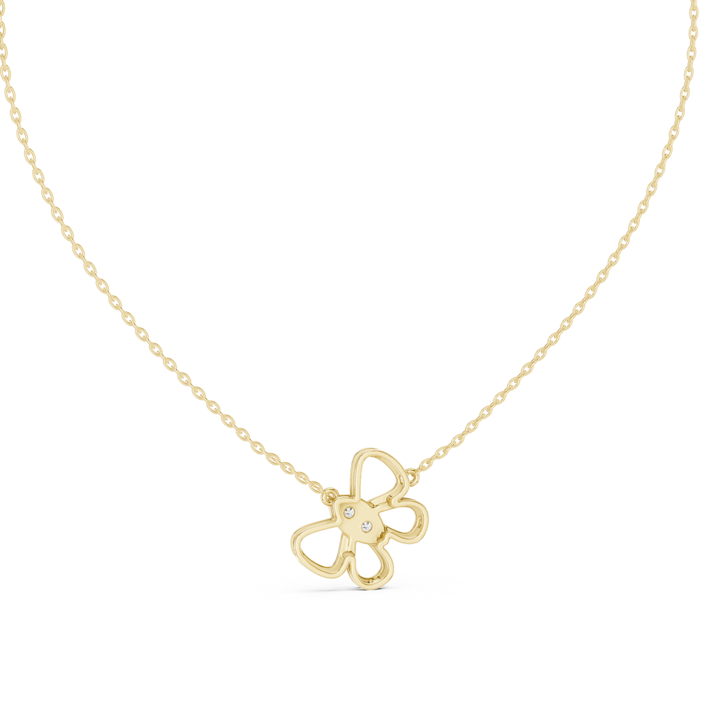 Sparkling Butterfly Bloom Pendant in Gold : 0.16CTW Round Diamonds