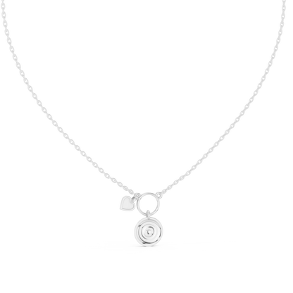 Gold Evil Eye and Pink Heart Charm Pendant