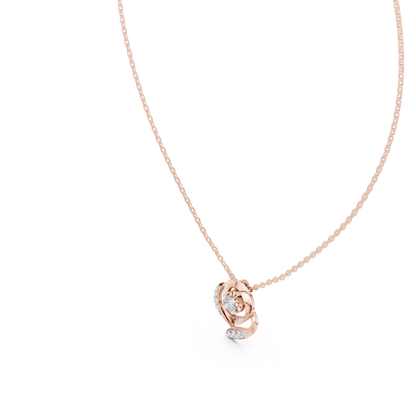 Golden Rose Radiance Pendant : 0.35CTW Round-cut Diamonds