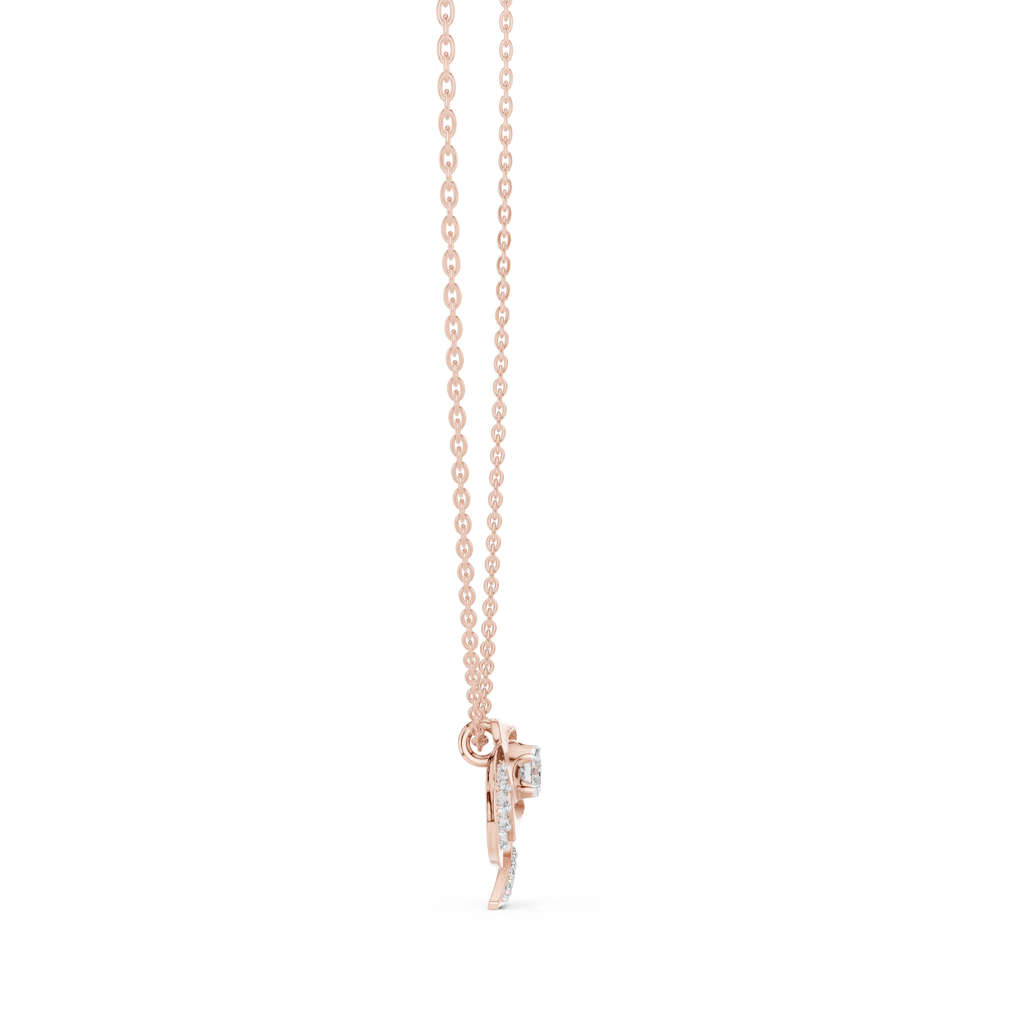 Golden Rose Radiance Pendant : 0.35CTW Round-cut Diamonds