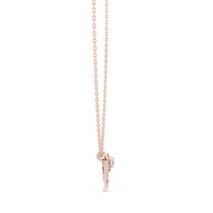Golden Rose Radiance Pendant : 0.35CTW Round-cut Diamonds