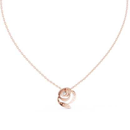Golden Rose Radiance Pendant : 0.35CTW Round-cut Diamonds
