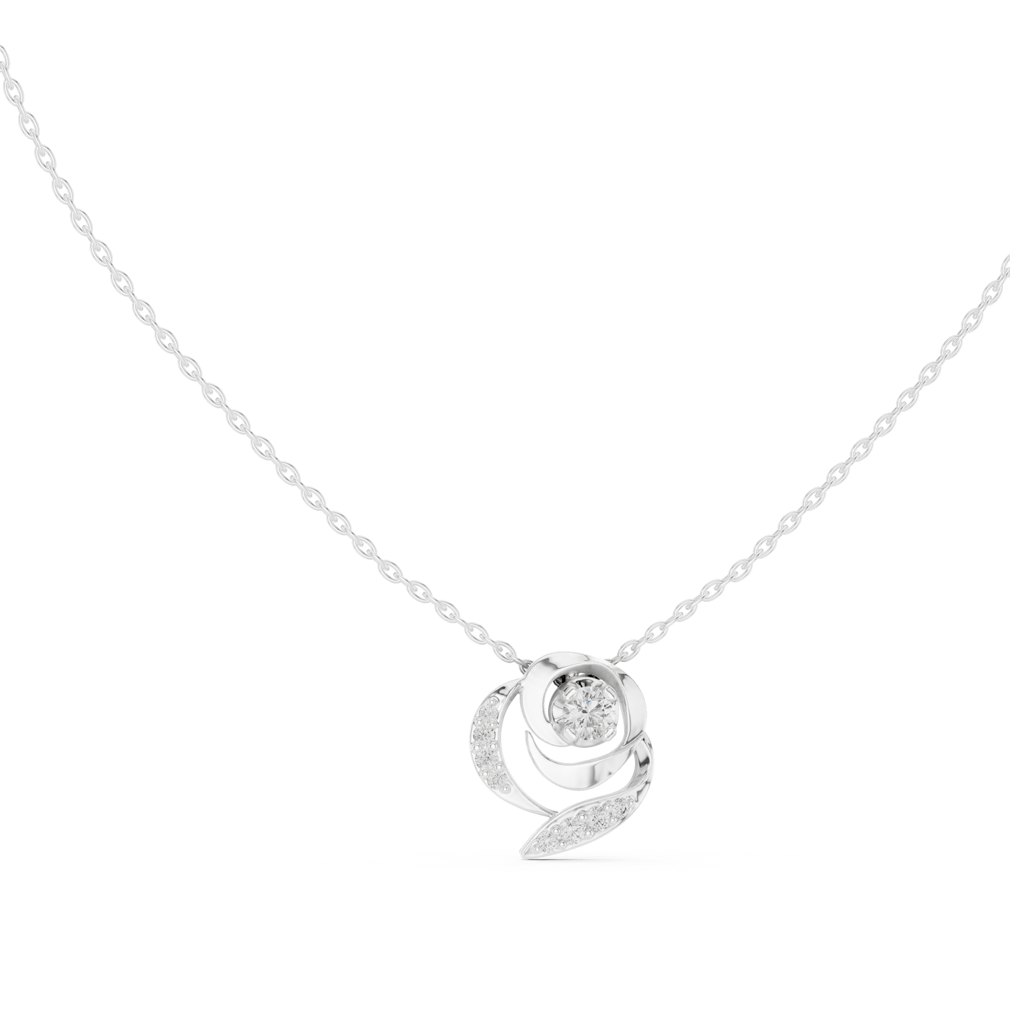Golden Rose Radiance Pendant : 0.35CTW Round-cut Diamonds